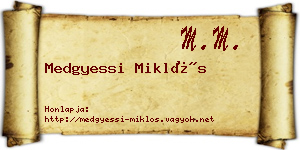 Medgyessi Miklós névjegykártya